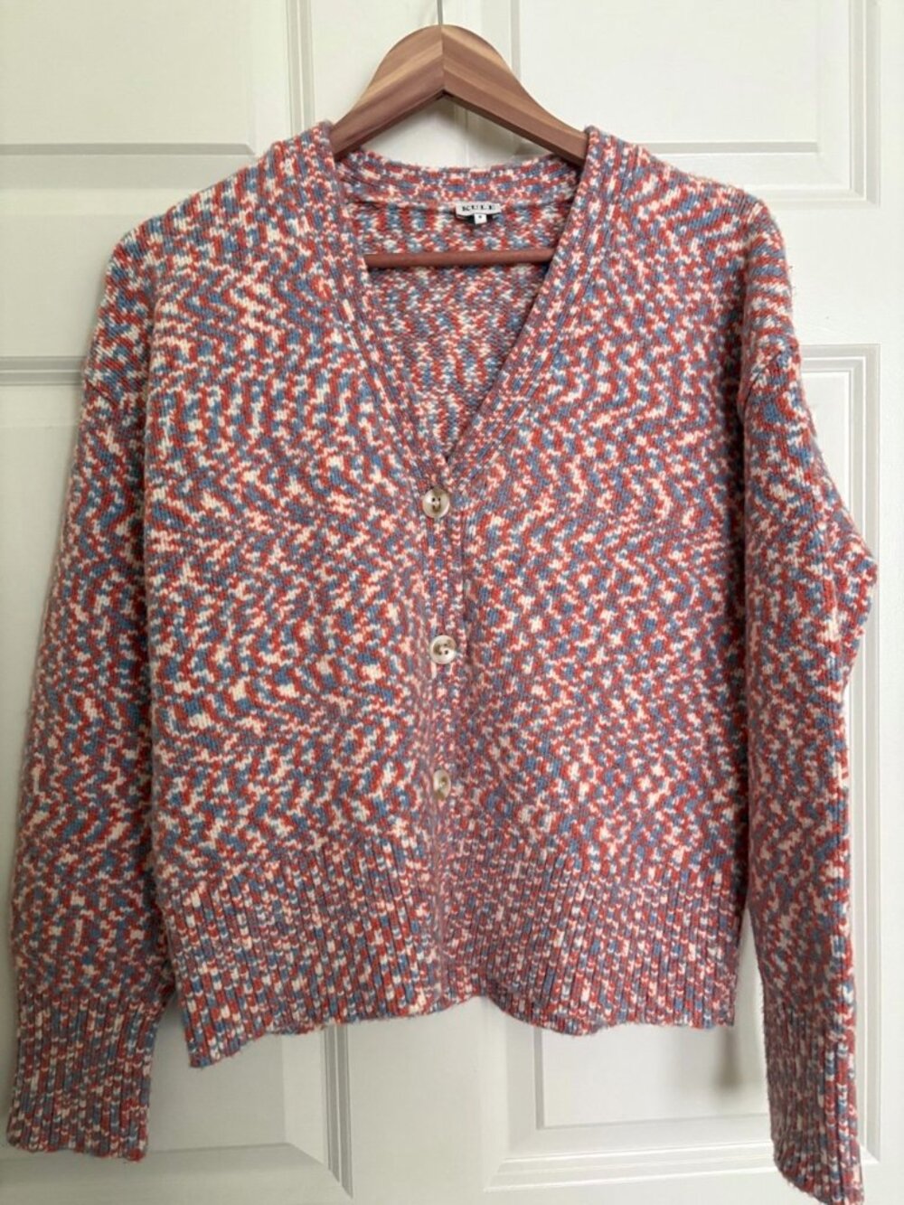 KULE cardigan sweater blue red white Size Small